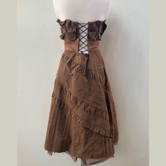 BCBGMaxAzria Dresses Bcbgmaxazria Metallic Copper Dress Poshmark